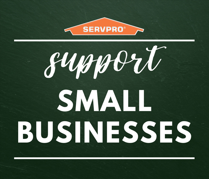 text that says support small business