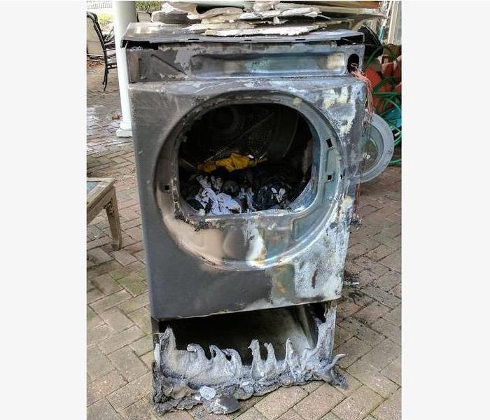 Photo of dryer after a fire